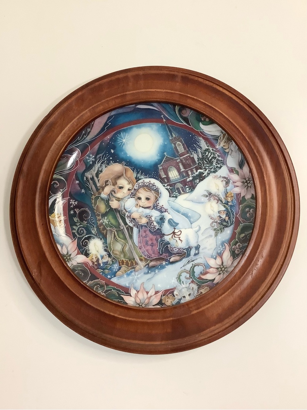 Vtg. 1991 Jody Bergsma Christmas Series “A Child Is Born” fine Porcelain Plate